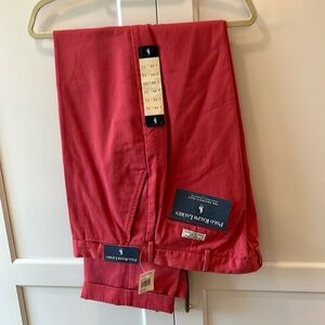 Men’s Nantucket, red polo, Ralph Lauren, plain front classic fit pant. 40x32.